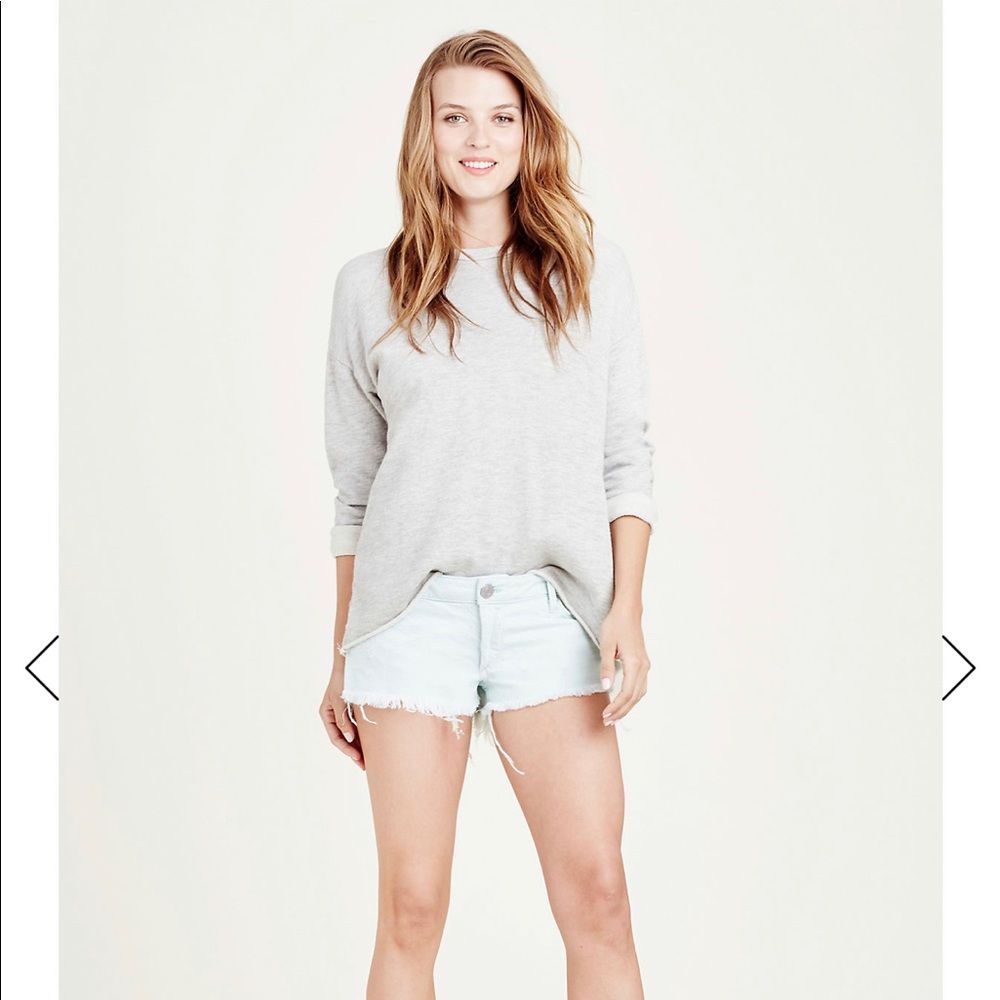 True Religion Heather Gray Open back sweatshirt